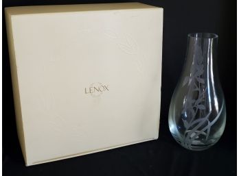 Lenox Floral Serenity Teardrop 12' Clear Crystal Flower Vase - New Never Used