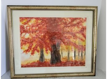 2004 Framed Fall Oil Painting By Happy Edwards