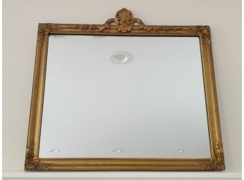 Vintage Gold Painted Carved Wood Framed Wall Mirror