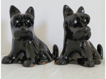 Adorable Pair Of Vintage Glossy Painted Black Cast Iron Bookends
