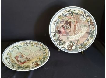 Two Vintage Porcelain Decorative Wall Plates