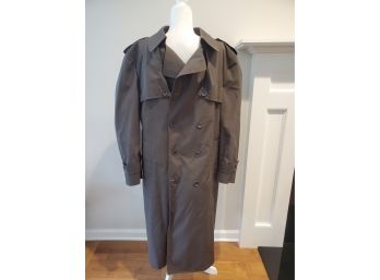London Fog Thinsulate Men's Size 42 Regular Dark Gray Lined Button Down Rain Jacket