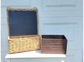 Wicker Storage Containers - One With Chalkboard!