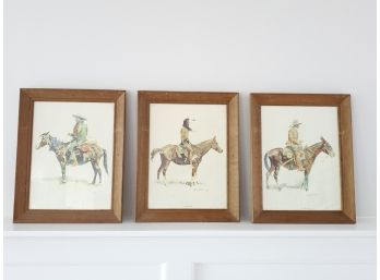 Three Vintage Frederic Remington Prints - Framed
