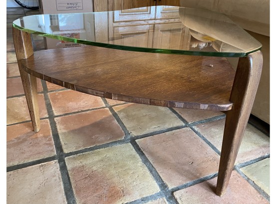 Glass And Wood Side Table