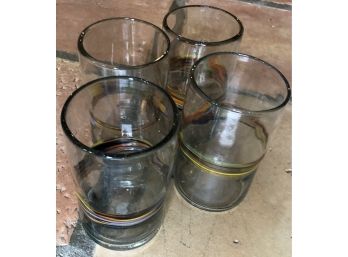 Four 6' Blown Drinking Glasses