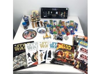 Lot Of Star Wars Collectibles, Pez, Books And More