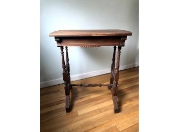 Antique Hand Carved Wood Side Table