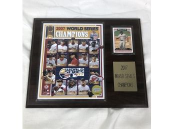Red Sox World Series 2007 Plaque, Includes David Ortiz Topps Baseball Card
