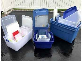 Large Selection Of Plastic Bins And Tubs, 15 Pieces