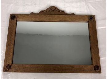 Antique Traditional Oak Framed Mirror