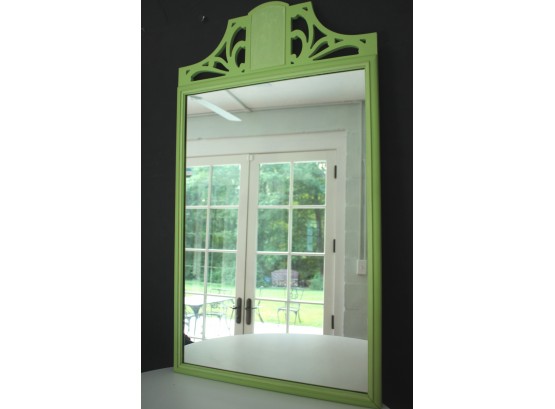 Tall Green Wood Framed Mirror