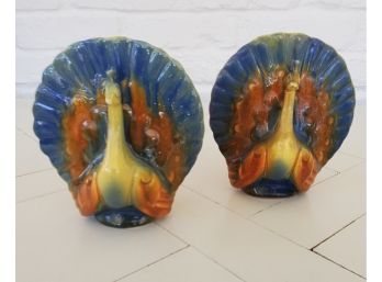 Pair, Vintage Peacock Vases - 5.5' High (AS-IS)