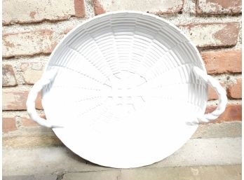 Round White Serving Platter, Made In Portugal