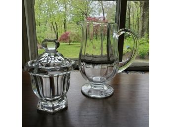 Small Pitcher And Baccarat Crystal Sugar Bowl