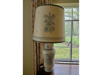 Large (39.5' High) Hand Painted Blue & White Lamp From Portugal - WORKS!