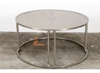 (89) Metal Nautical Compass Coffee Table