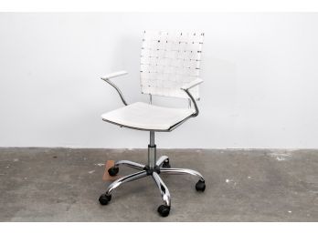 (79) Faux Leather Weber Office Chair In White