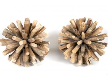 (44) Large Spherical Driftwood Spuniks