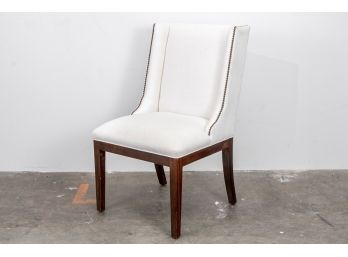 (69) Marina Linen Accent Chair With Nailhead Trim