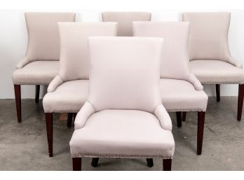 (66) Set Of Six Safavieh Taupe Contemporary Dining Chairs
