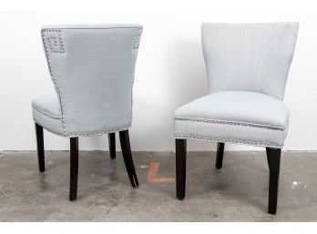 (48) Pair Of Contemporary Ocean Blue Accent Chairs