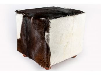 (20) Genuine Cow-Hide Leather Cube Stool