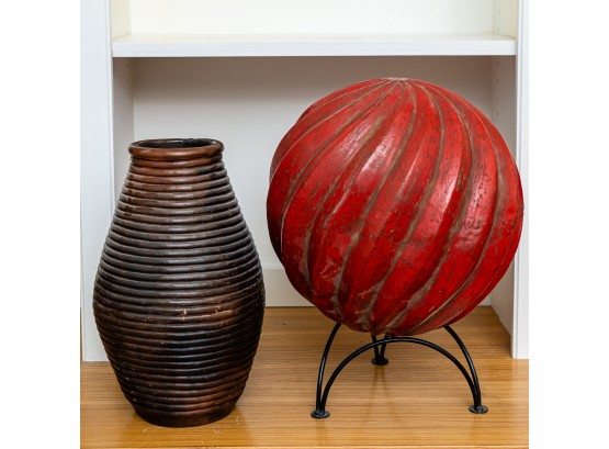 Ceramic Vase And Red Orb