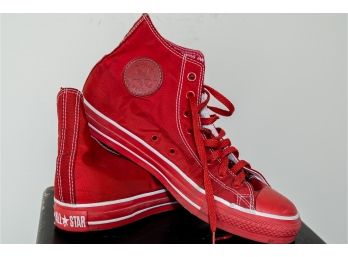 CONVERSE All Star High Top Red With Red Laces Size 9 Men - One Pair