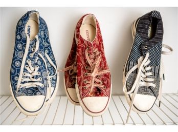 CONVERSE All Star Low Top - Patterned - Paisley - Patchwork - Size 9 Men - Three Pair