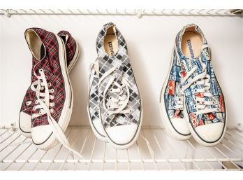 CONVERSE All Star Low Top - Plaid - Patchwork - Patterned Size 9 Men - Three Pair