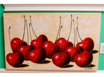 Unframed Canvas Of Cherries