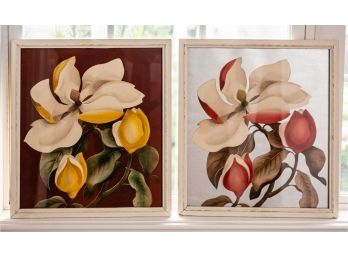 Two Vintage Floral Prints Framed