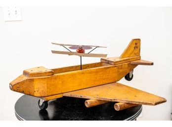 Two Vintage Wooden Airplanes