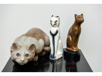 Three Ceramic Cats