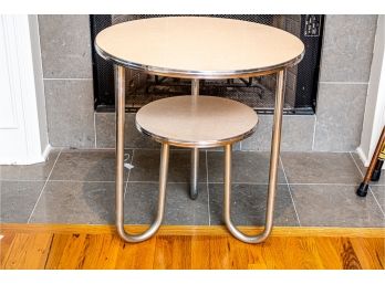 Very Retro Formica And Chrome Circular Table