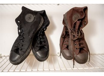 CONVERSE All Star High Top Brown And Black Size 9 Men - Two Pair