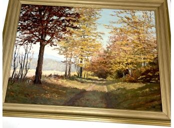 20th Century Artist M. SHARPE 'Country Road' Oil Painting