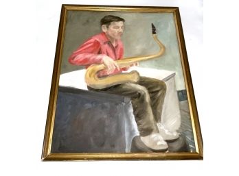 Portrait Of A Young Saxophone Player Oil Painting
