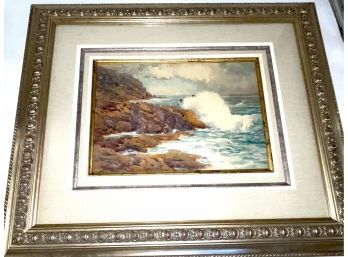 Stanley W. Woodward Watercolor Rocky Shores Rockport Massachusetts