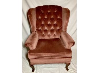 Velvet Pink Wingback Chair 1 Of 2