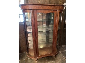 Antique Curved Glass Curio/Display Case 2 Of 2