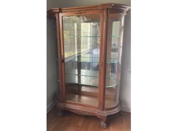 Antique Curved Glass CurioDisplay Case With Claw Feet 1 Of 2