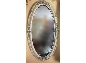 White Oval Antique Mirror