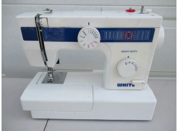 White Heavy Duty Portable Sewing Machine