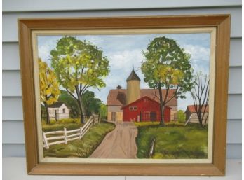 Regional Farmscape Acrylic On Board Painting - Signed