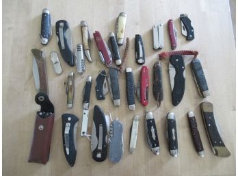 Huge Lot Assorted Pocket Knifes - New And Old