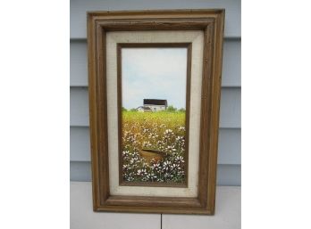 Small Painting On Board - Field Of Wildflowers