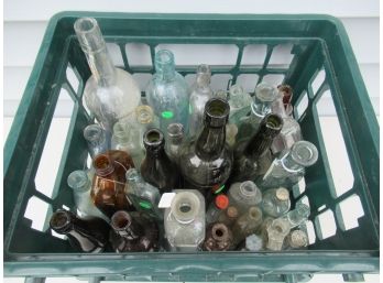 Crate Full Of Old Bottles