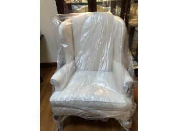 White Brocade Broyhill Chair